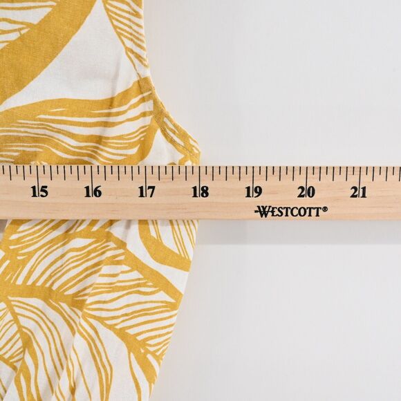 SUGAR LIPS Dress Size XS Yellow Tropical Print Poplin Cotton Ruffle Tiered Midi - Picture 12 of 12